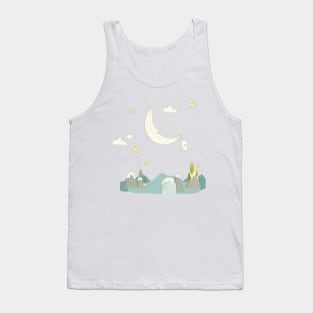 Visiting the moon, a bears adventure Tank Top
